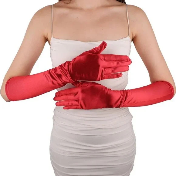 Satin Bridal Wedding Gloves, Prom Costume Gloves, Special Satin Gloves for Women